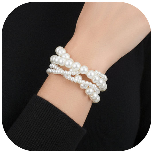 Ymapinc Women's Pearl Bracelet, Pearl Jewellery for Women Team Bride Bracelets with Dainty Designs, Pearls Jewellery Bracelet Collection for Women
