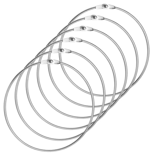 3 Pack 6 Inch Loose Leaf Binder Rings, Extra Large Plated Steel Book Rings for Index Cards, Metal Ring Keyrings for Paper, Flashcards, Keychains, Crafts, Home Office Organization