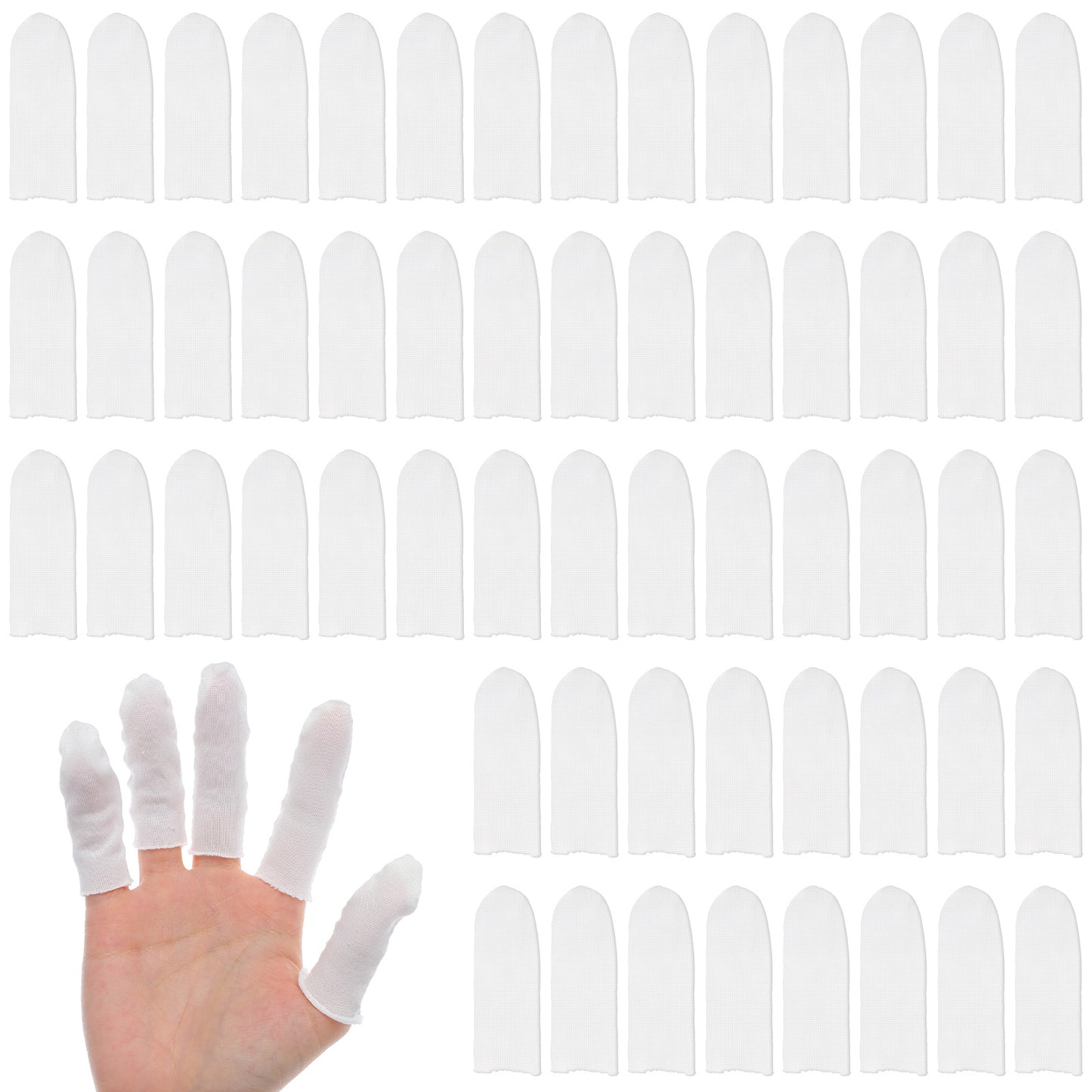 Matwsec 100PCS Cotton Finger Cots Elastic Finger Covers
