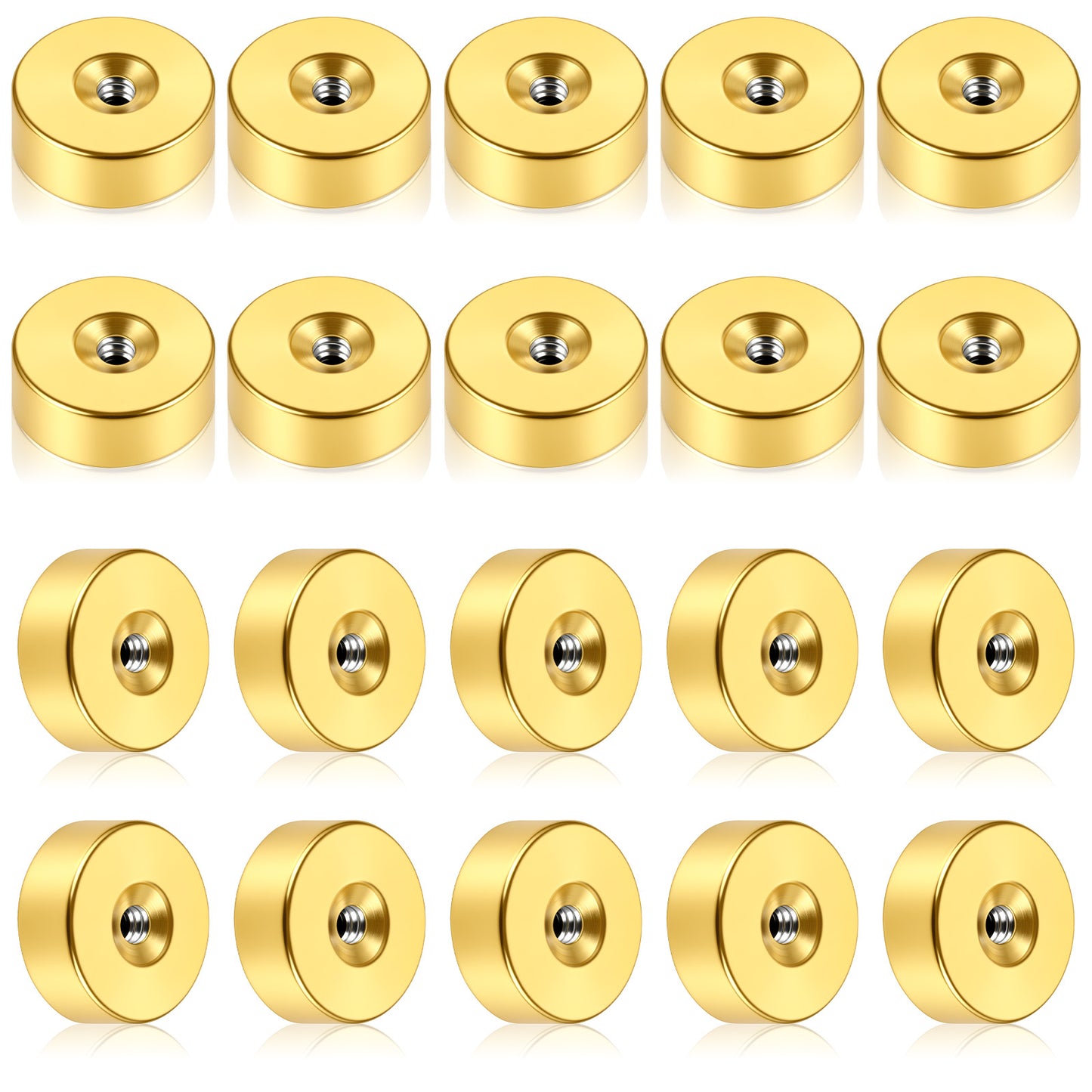 20 Pcs Stainless Steel Earring Backs Gold Flat Screw On Earrings Back Replacements for Studs, Flat Back Earring Backs for Sensitive Ears Studs Women Men Ear Piercing