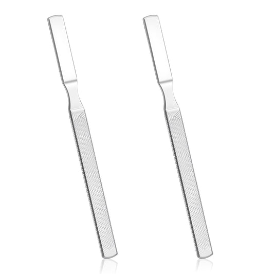 2 PCS Nail Files for Thick Nails, Stainless Steel 7” Long Filer for Men Women, Metal Fingernail Filing Durable Nail Care Tool (Silver)