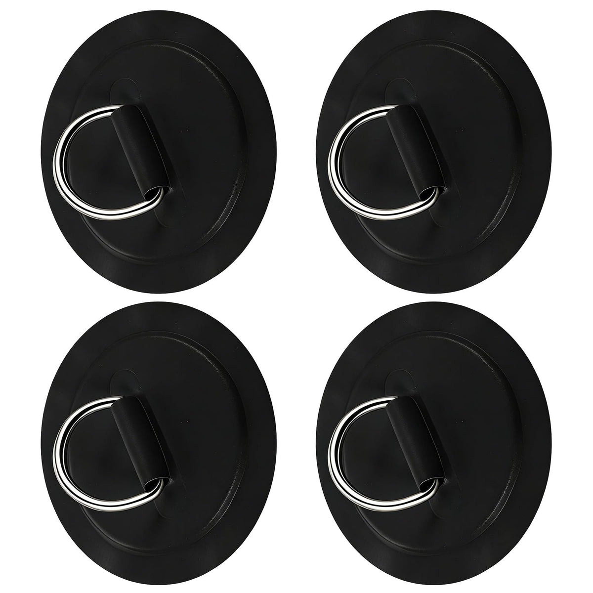 ZAHESIDS 4 Pack Stainless Steel D-Ring Patch D-Ring PVC Patch Circular