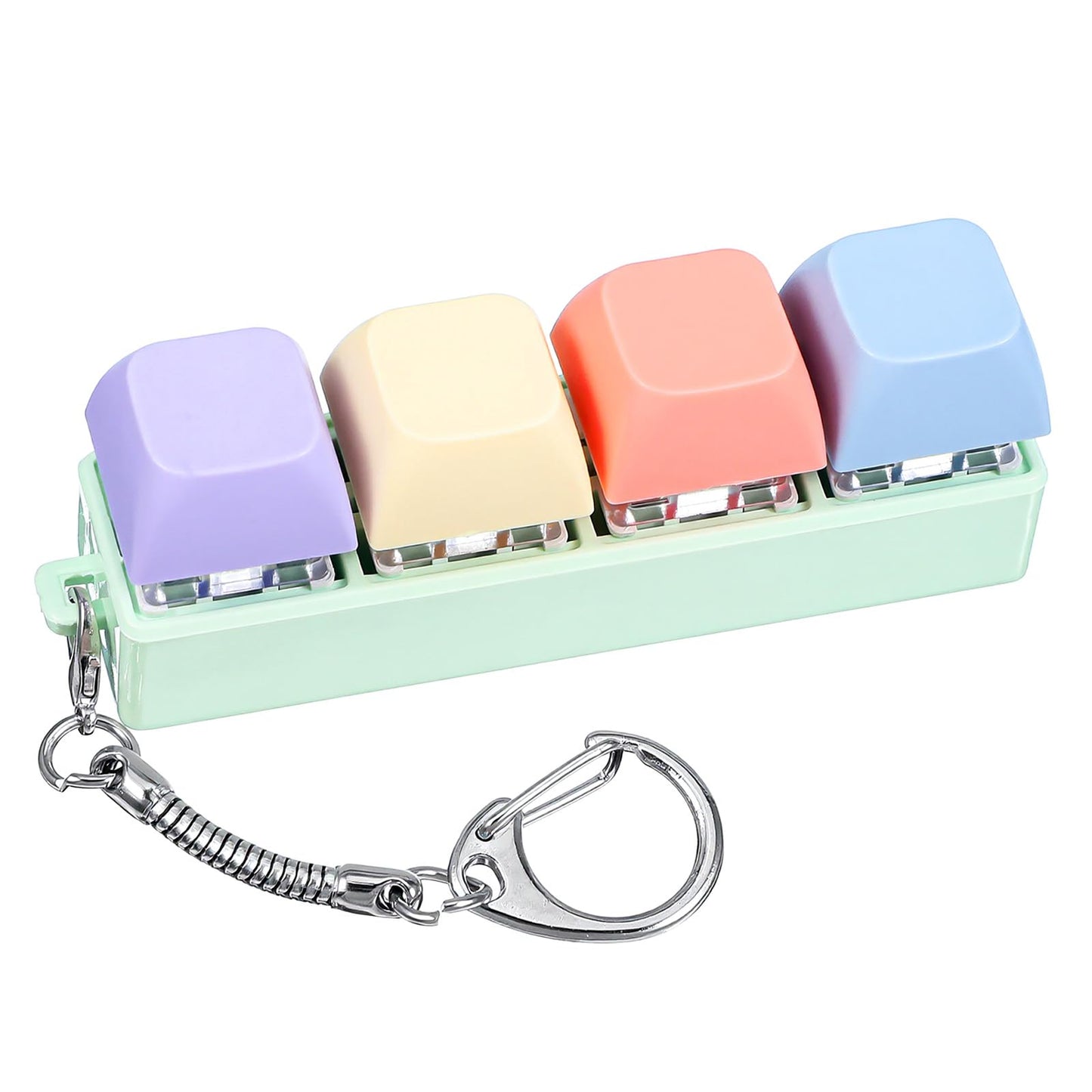 Mabor Fidget Keyboard Clicker, Keyboard Keychain of 4 Colors Decompression Keycap Button Stress Relief Gifts for Adult Women to Relief Stress Pass Time
