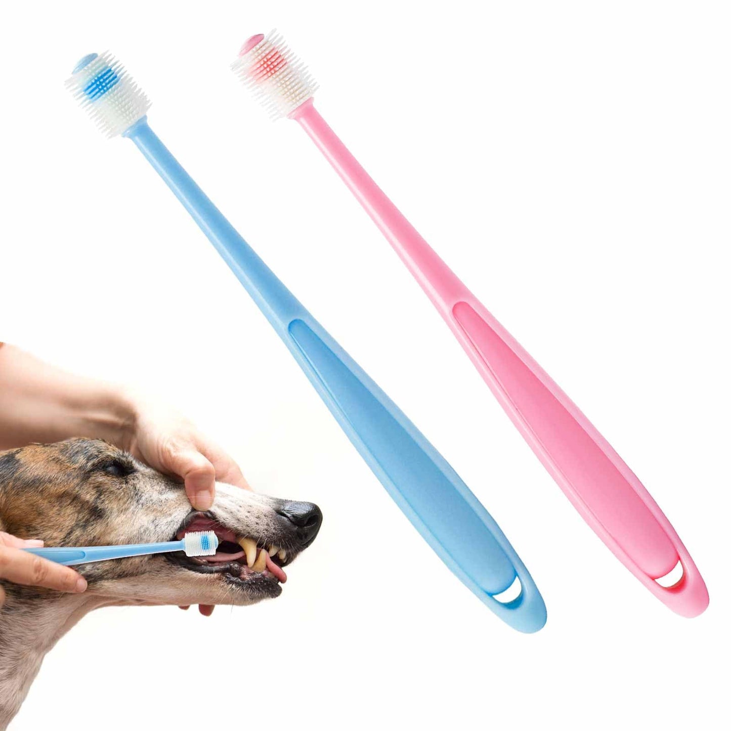 2 Pcs Small Dog & Cat Toothbrush,360 Degree Soft Silicone Pet Toothbrush Small Puppy Kitten Toothbrushes Tiny Soft Dog Toothbrush Cat Dental Care Deep Clean Pet Teeth Cleaning Kit for Cleaning Mouth