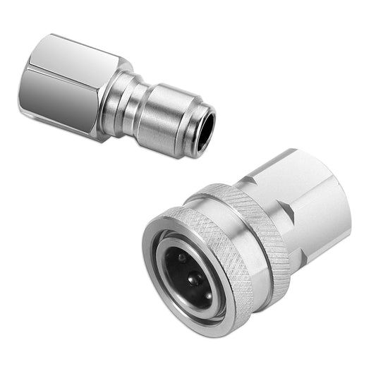 1 Set Pressure Washer Quick Connect Swivel Fittings, M22 14mm Quick Connect Kit, Stainless Steel Hose Quick Connect Adapter Set, M22 to 3/8 Quick Connect Female and Male(3/8 Inch)