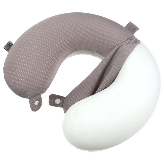 Xinjoduz Travel Neck Pillow Cover, U Shaped Neck Pillow Case Covers Soft and Smooth Pillow Cover with Zipper Washable, Neck Pillow Replacement Cover Airplane Pillow Covers (Only Pillow Covers)(Grey)