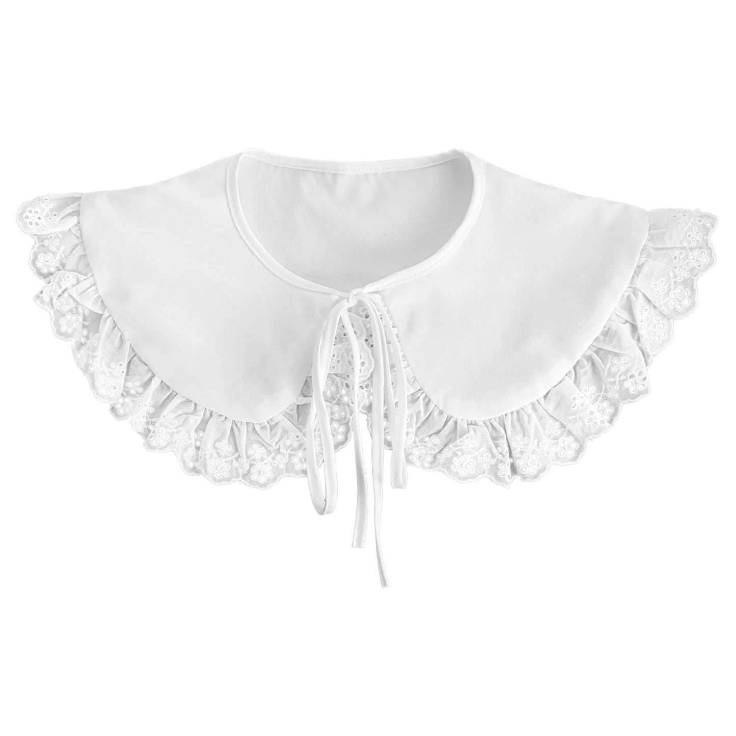 Sorcristy Detachable False Collar White Ruffle Collars Lace Faux Collars Women Neck Ruff Mini Cape Dickey Collar for Women Girls Dresses and Shirts