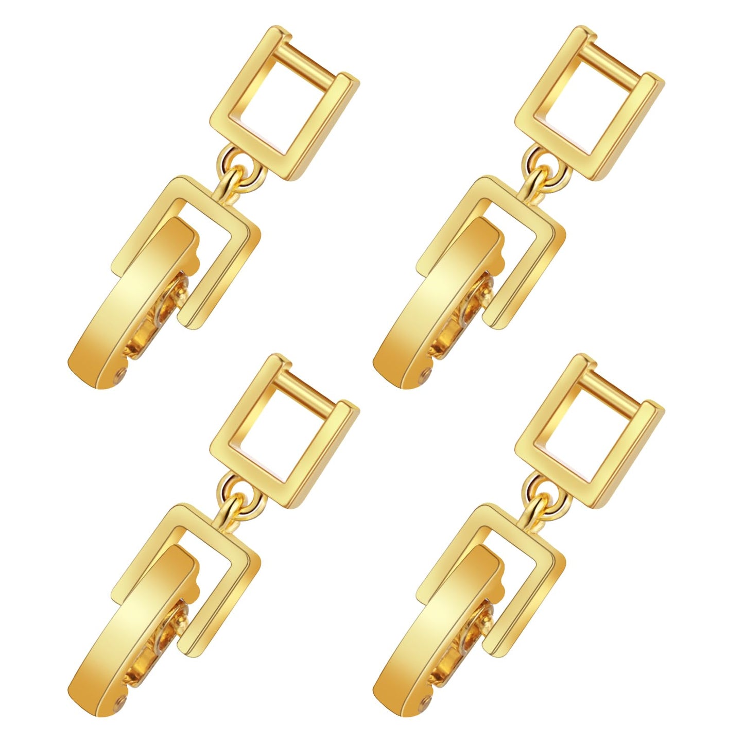 Mabor 4Pcs Gold Necklace Extender Brass Necklace Extensions Foldover Extension Jewelry Clasps for Bracelet Anklet Fold Over Bracelet Extender Clasp for DIY Crafts