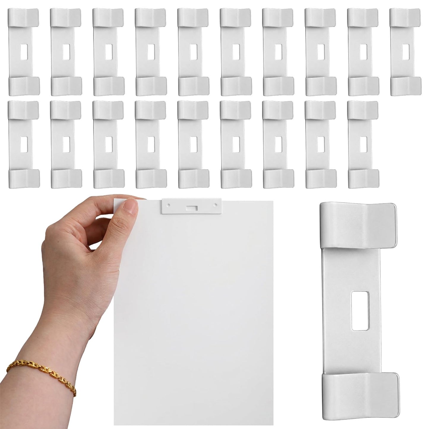 Chsoejuf 20PCS White Metal Vertical Blind Repair Tabs Vane Savers Kit