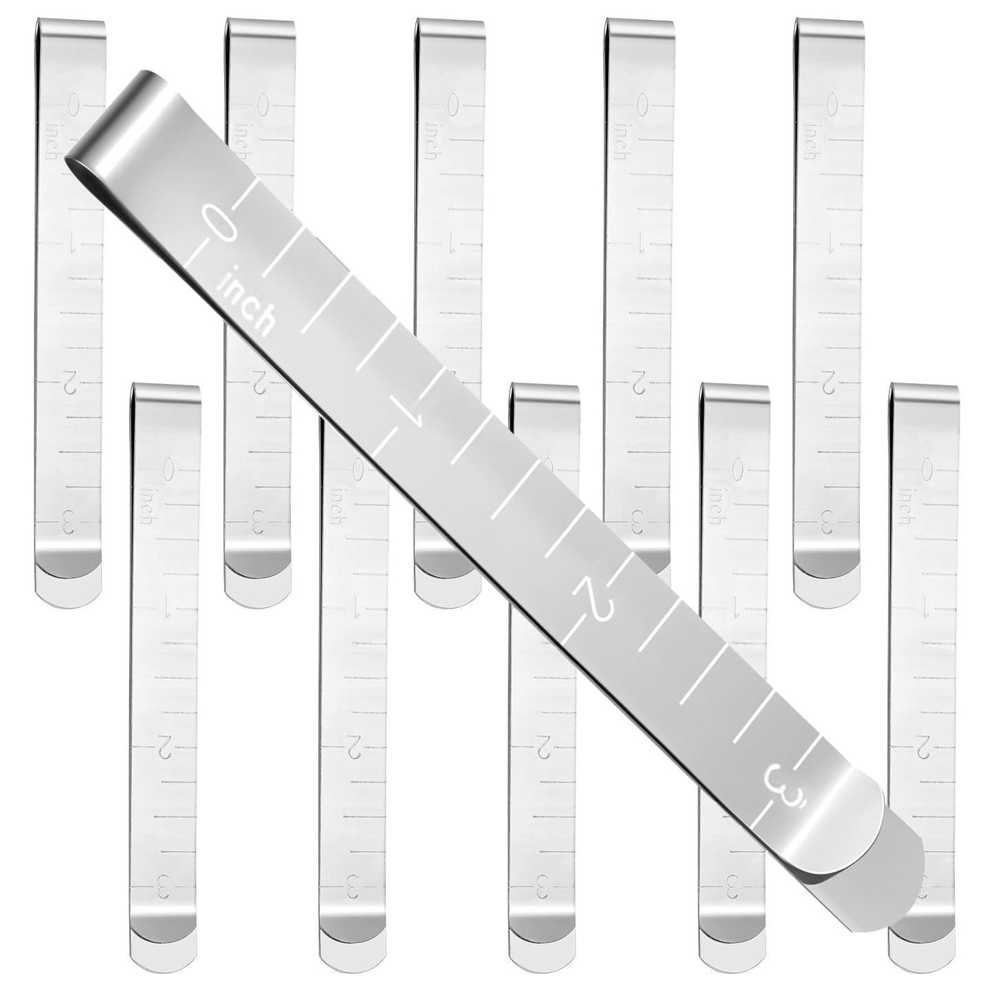 10 PCS Hemming Clips Metal Hem Sewing Tool Hem Marker Tool for Fabric Clips Measurement Ruler Quilting Supplies Sewing Clips with Measurements for Fabric Quilting Pinning and Marking Accessories