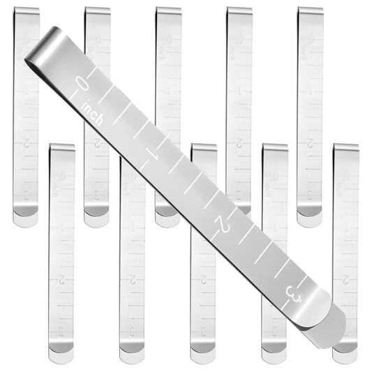 10 PCS Hemming Clips Metal Hem Sewing Tool Hem Marker Tool for Fabric Clips Measurement Ruler Quilting Supplies Sewing Clips with Measurements for Fabric Quilting Pinning and Marking Accessories