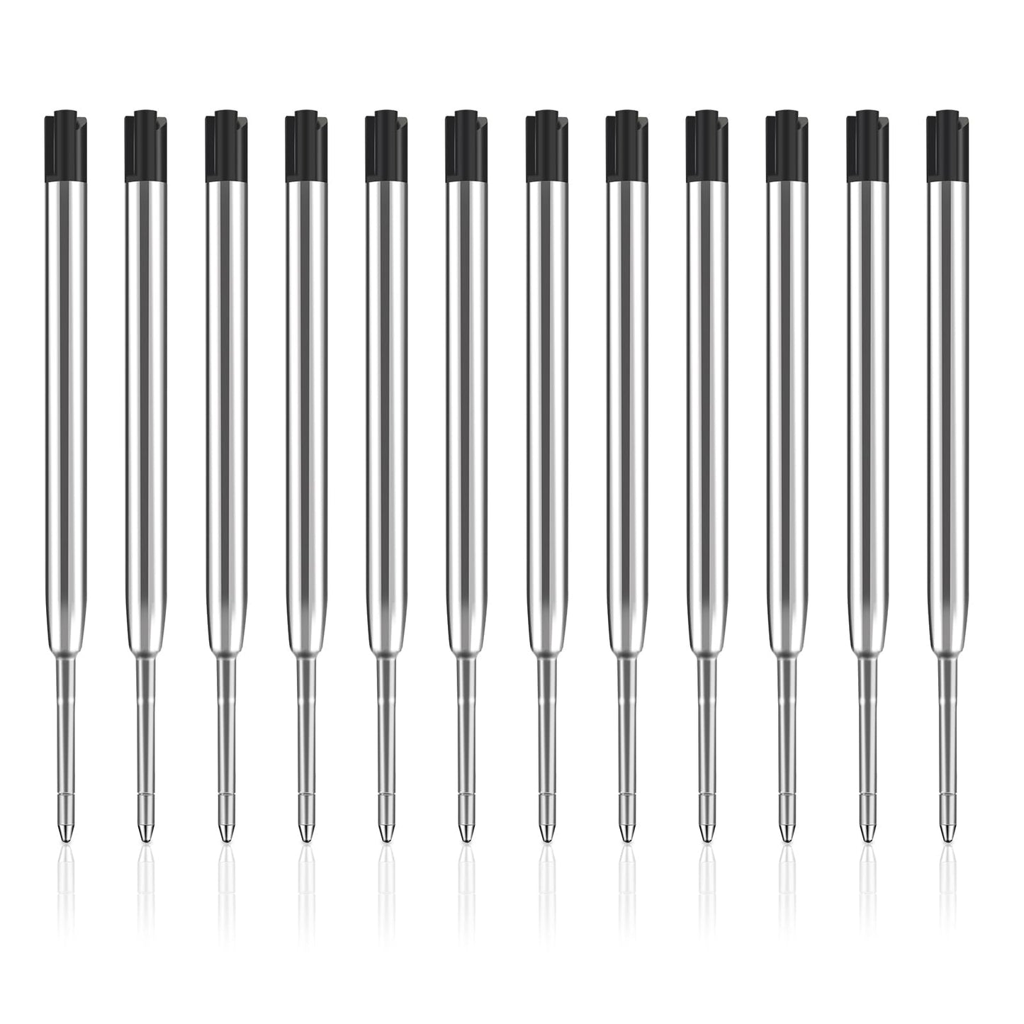 12PCS Replaceable Ballpoint Pen Refills Black Ink Refill Pen Refills for Twist Pens Replacement Ink Pen Refills 1.0mm Smooth Writing Tip Ballpoint Pen Refills for School Office Supplies (Black)