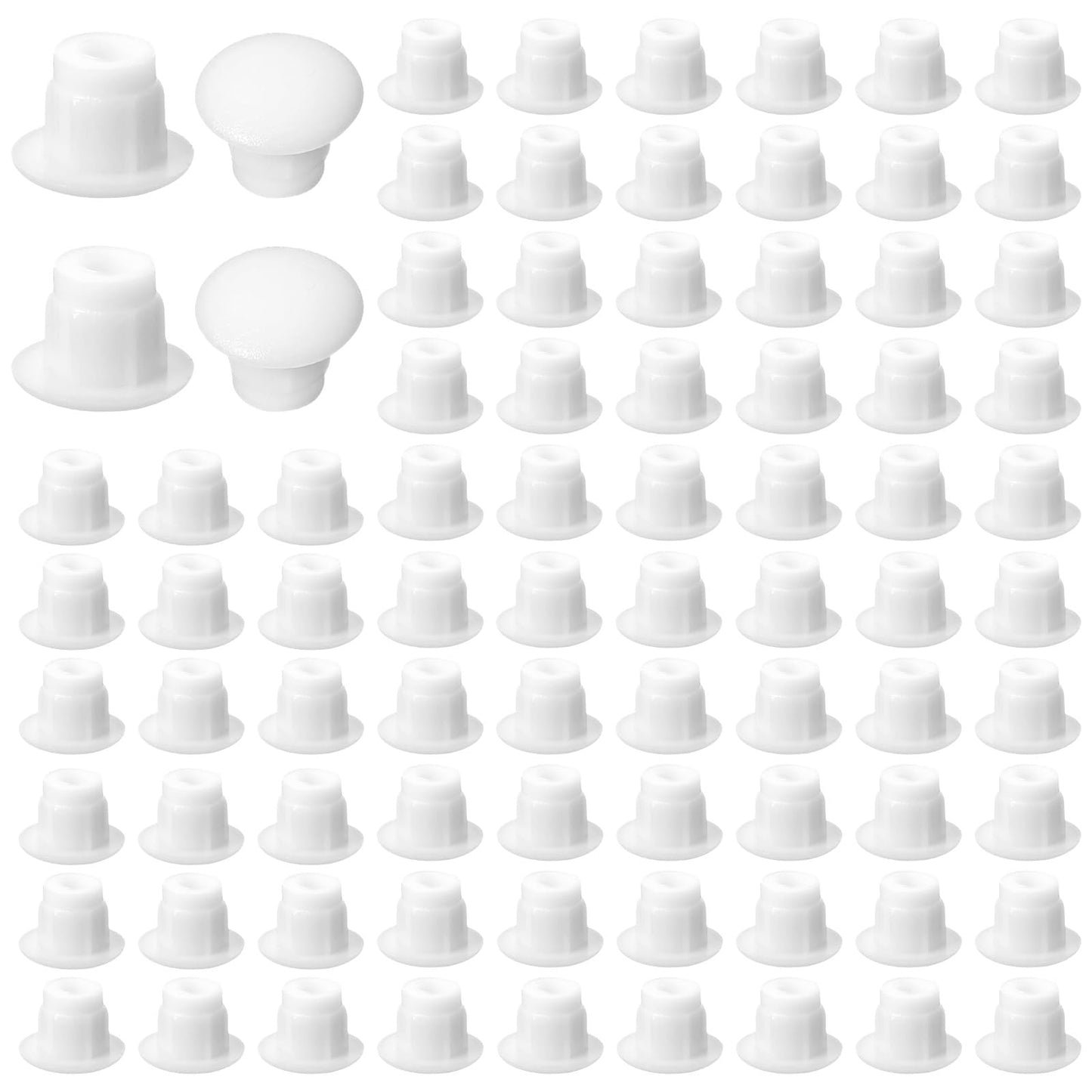 Xinjoduz 500 PCS 3/16 Inch Drill Hole Cover Caps, 5 mm White Round Plastic Hole Plugs Button Shelf Plugs Cabinet Cupboard Shelves Furniture Peg Pin Nail Screw Drilling Holes Covers Caps