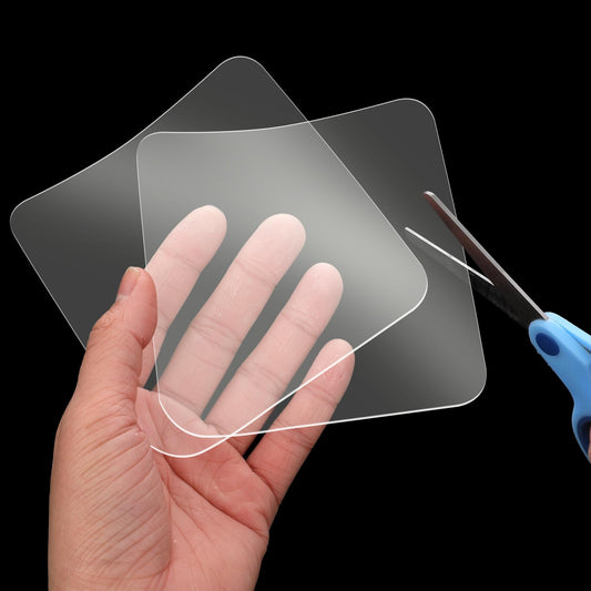 2PCS Cuttable Cabinet Door Bumpers Clear, Adhesive Pads for Mounting Adhesive Tape Heavy Duty Transparent Tape for Glass Countertops Cutting Boards Metal Picture Frames Furniture Laptop(15×15cm)