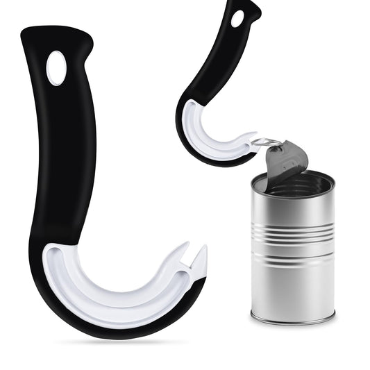 1 Pcs Pop Top Can Opener Black Can Tab Opener Tool Easy Open Ring Pull Can Opener Simple Tool for Soda Tabs Easy Grip J Hook Can Opener Manual Ring Top Soda Tin Bottle Opener Tool for Seniors Children