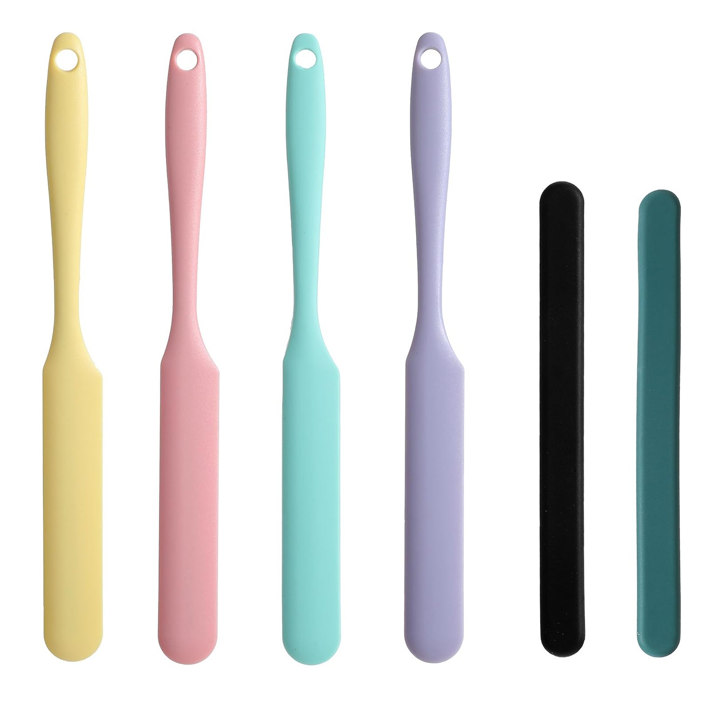 6pcs Silicone Wax Applicator Non Stick Wax Spatulas Set Waxing Hair Removal Sticks Applicator Spatula Reusable Hard Scraper Eyebrow for Home Salon Body Use