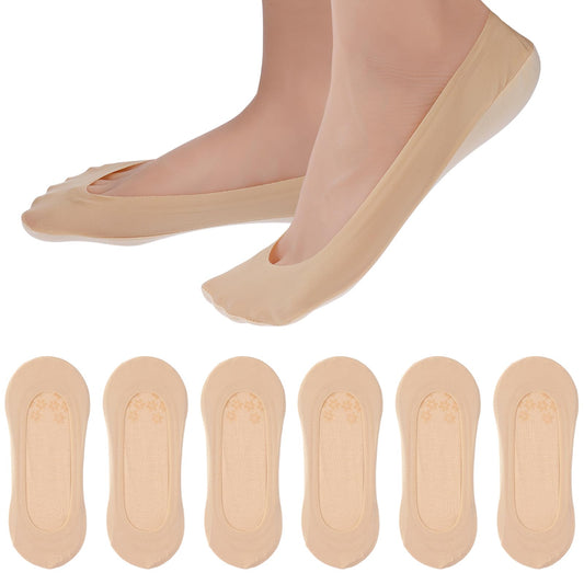 Teaaha 6 PCS Ballet Socks, No Show Socks for Flats, Invisible Socks Women Trainer Socks, Non Slip Low Socks for Women, Ladies Trainer Sneaker Socks No Show Socks Womens Ballet Socks for Women