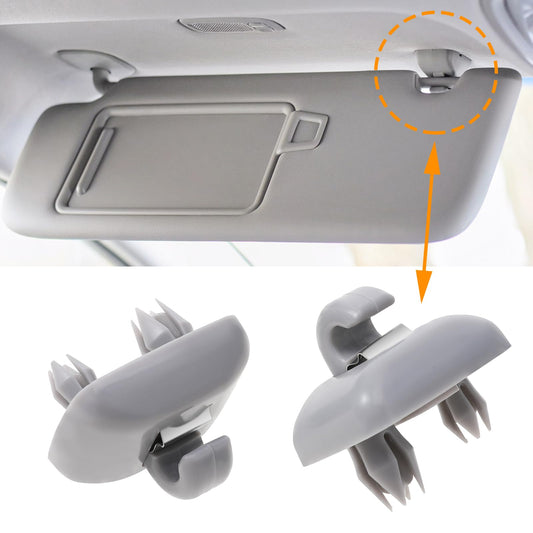 2 PCS Audi Sun Visor Clip Upgraded Sun Visor Clip Hooks, Car Sun Visor Holder, Auto Sun Visors Compatible with A1 A3 A4 A5 Q3 Q5 Tt, Oem: 8e0 857 562, A7 B6 B7 B8 S4 S5 (Grey)