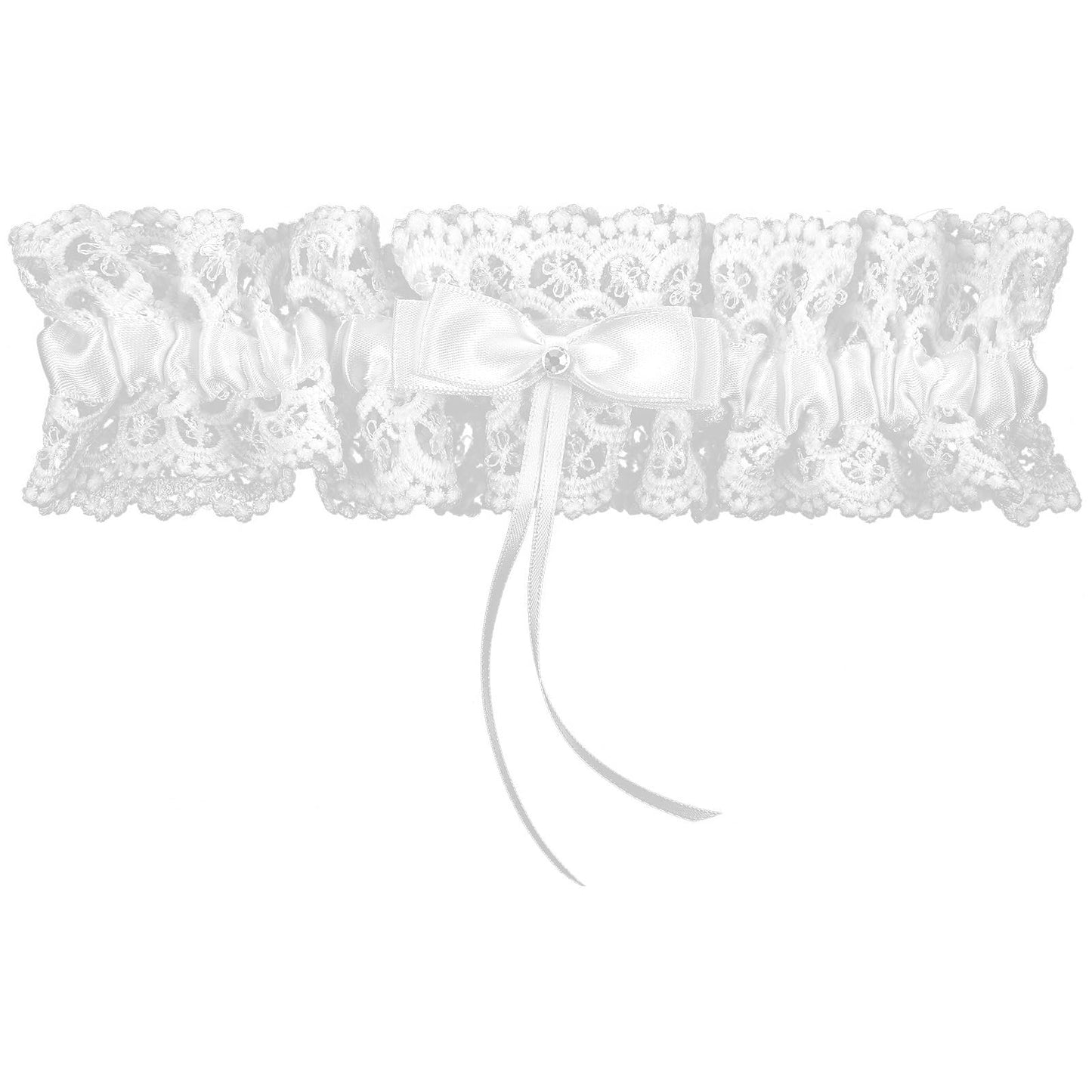 Garters for Bride Wedding, Elastic Lace Garters White Lace Bridal Wedding Bridal Legs Garter for Bride with Bow, Gift for Women Girls for Wedding, Parties, Prom