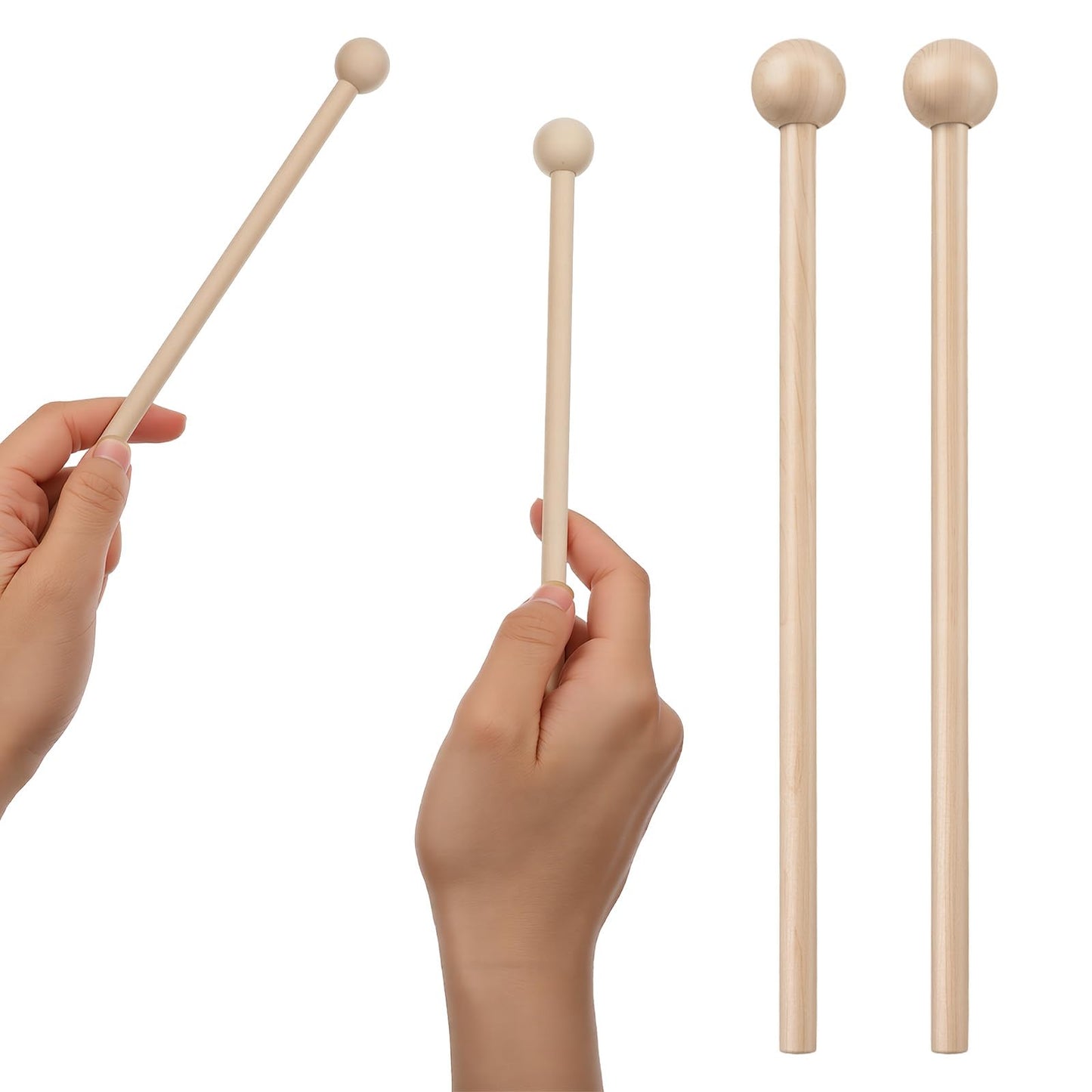Chsoejuf 4PCS 8.7" Wood Xylophone Mallets Percussion with Wood Handle
