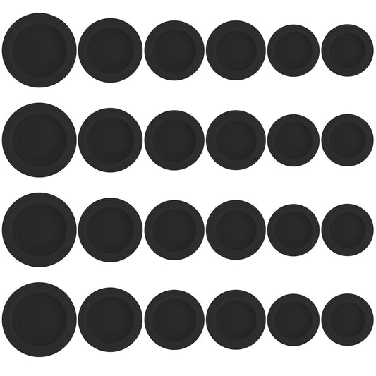 24 Pcs Piggy Bank Stopper Piggy Bank Plug Rubber Plugs for Holes Multi Purpose Round Piggy Bank Plug Packaging Accessories Piggy Bank Hole Plastic Sealing Plug for Coin Bank Money Saving Box (Black)