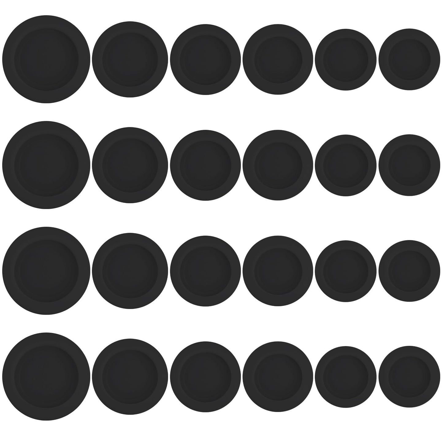 24 Pcs Piggy Bank Stopper Piggy Bank Plug Rubber Plugs for Holes Multi Purpose Round Piggy Bank Plug Packaging Accessories Piggy Bank Hole Plastic Sealing Plug for Coin Bank Money Saving Box (Black)