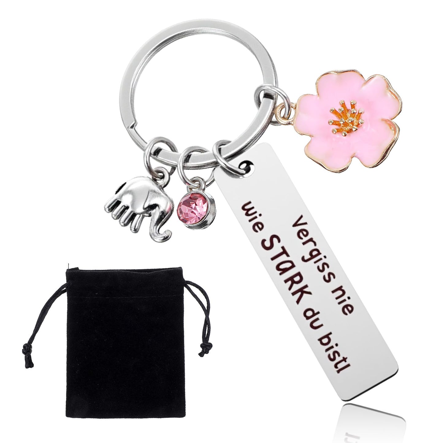 Nogeqi Stainless Steel Inspirational Keyring Woman with Engraving, Gifts for Women, Motivational Pendant for Girlfriend, Mum, Sister and Colleague for Birthday, Mother's Day and Christmas