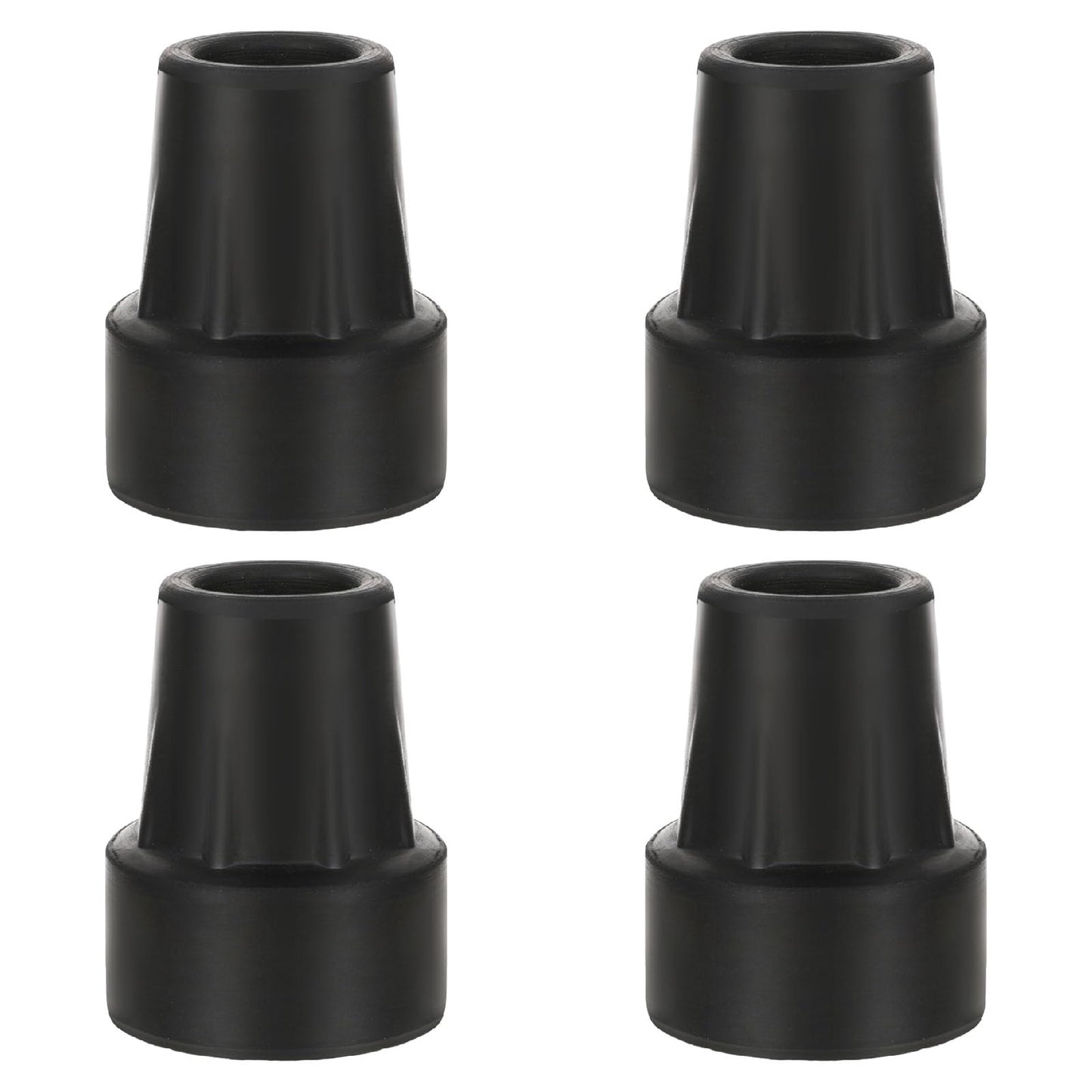 Tube Tip 19 mm Pack of 4 Crutches Rubber Walking Stick Rubber Buffer Non-Slip Rubber Replacement Cane Tip Rubber and Carbon Black Mixed Non-Slip Stable Foot Pad Folding Cane Crutch Accessories (Black)