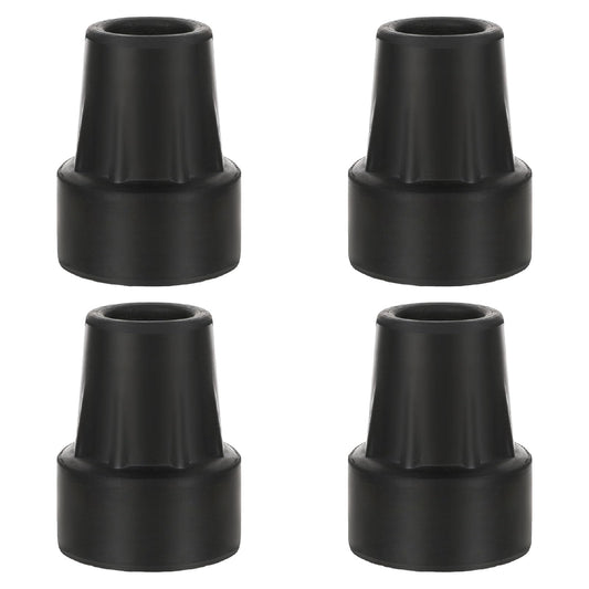 Tube Tip 19 mm Pack of 4 Crutches Rubber Walking Stick Rubber Buffer Non-Slip Rubber Replacement Cane Tip Rubber and Carbon Black Mixed Non-Slip Stable Foot Pad Folding Cane Crutch Accessories (Black)