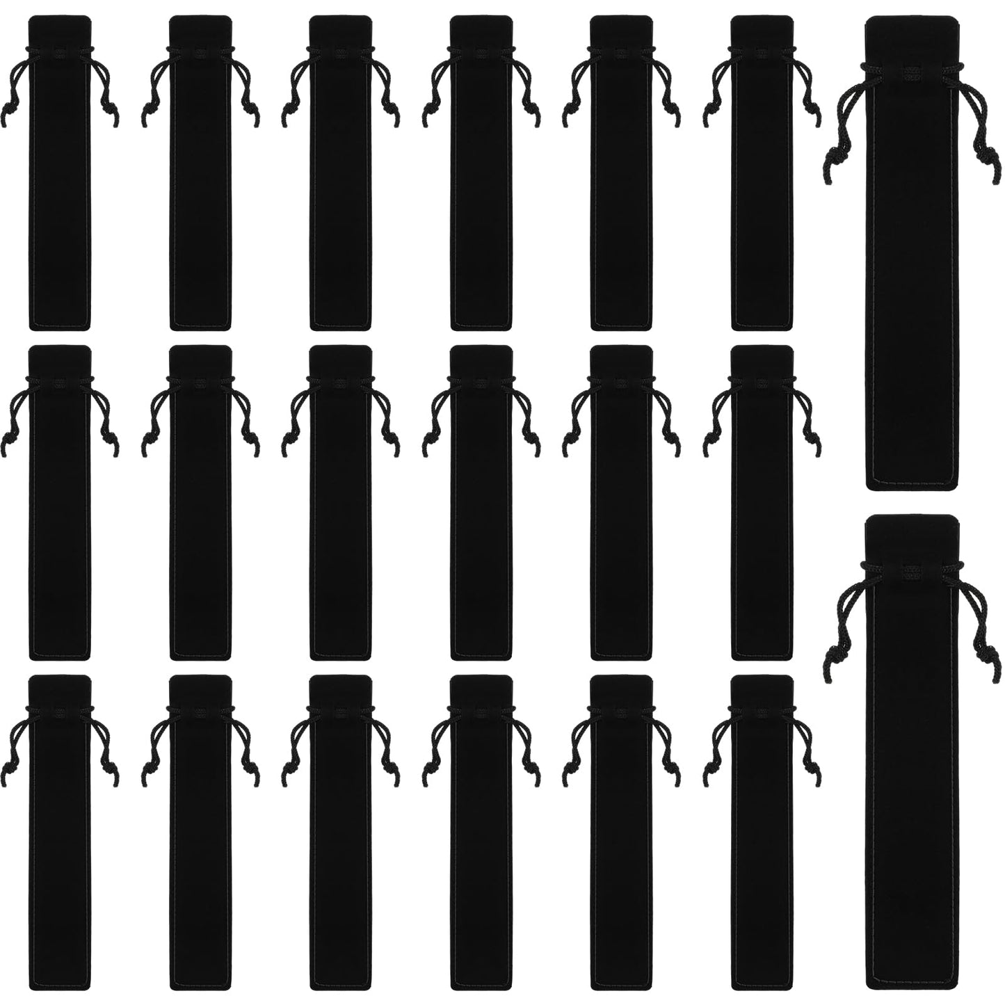 20 Pcs Black Velvet Pen Pouch Sleeves Pouch Pen Gift Bag Drawstring Pen Pouch Soft Single Pen Sleeve Holder Multipurpose Pen Pouches for Student Adult Gifts School Office Business Supplies(Black)