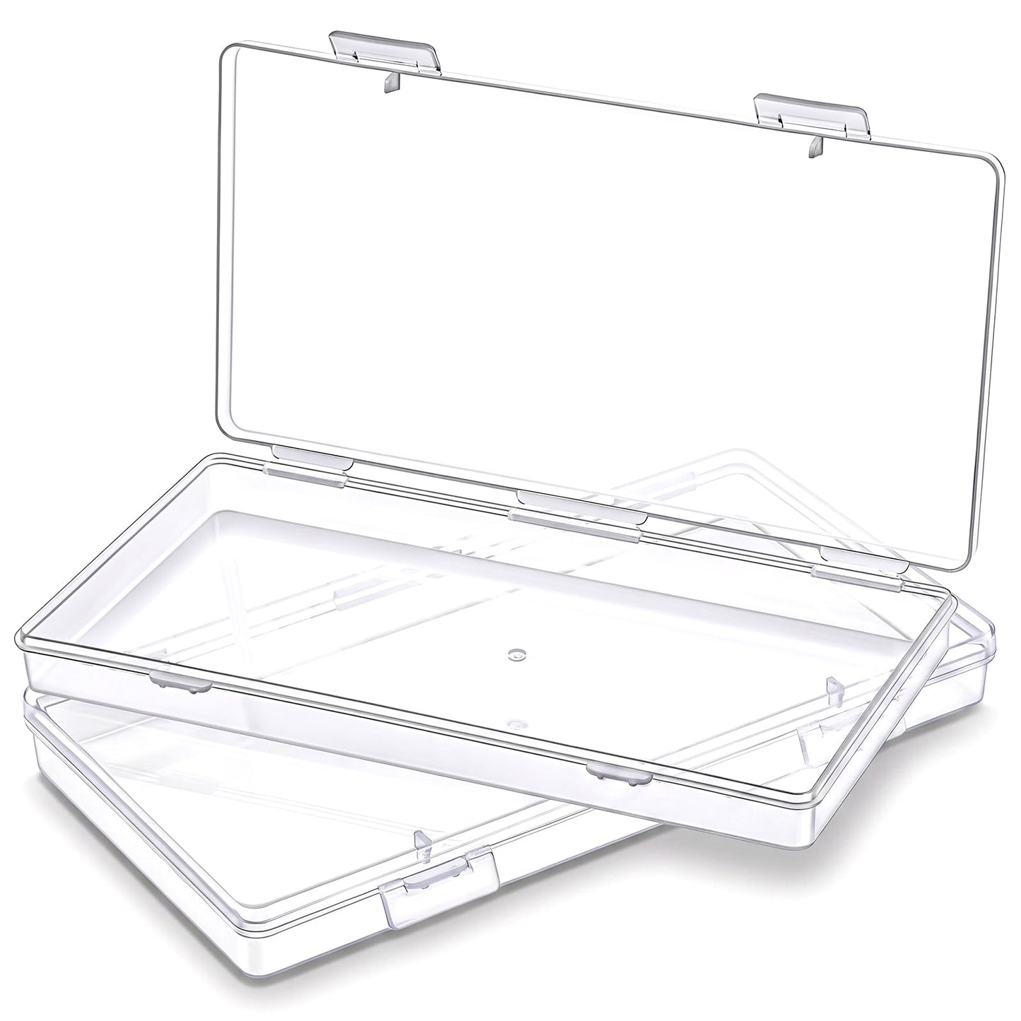 MEUYSIAC 2 Pack Rectangular Clear Plastic Storage Containers