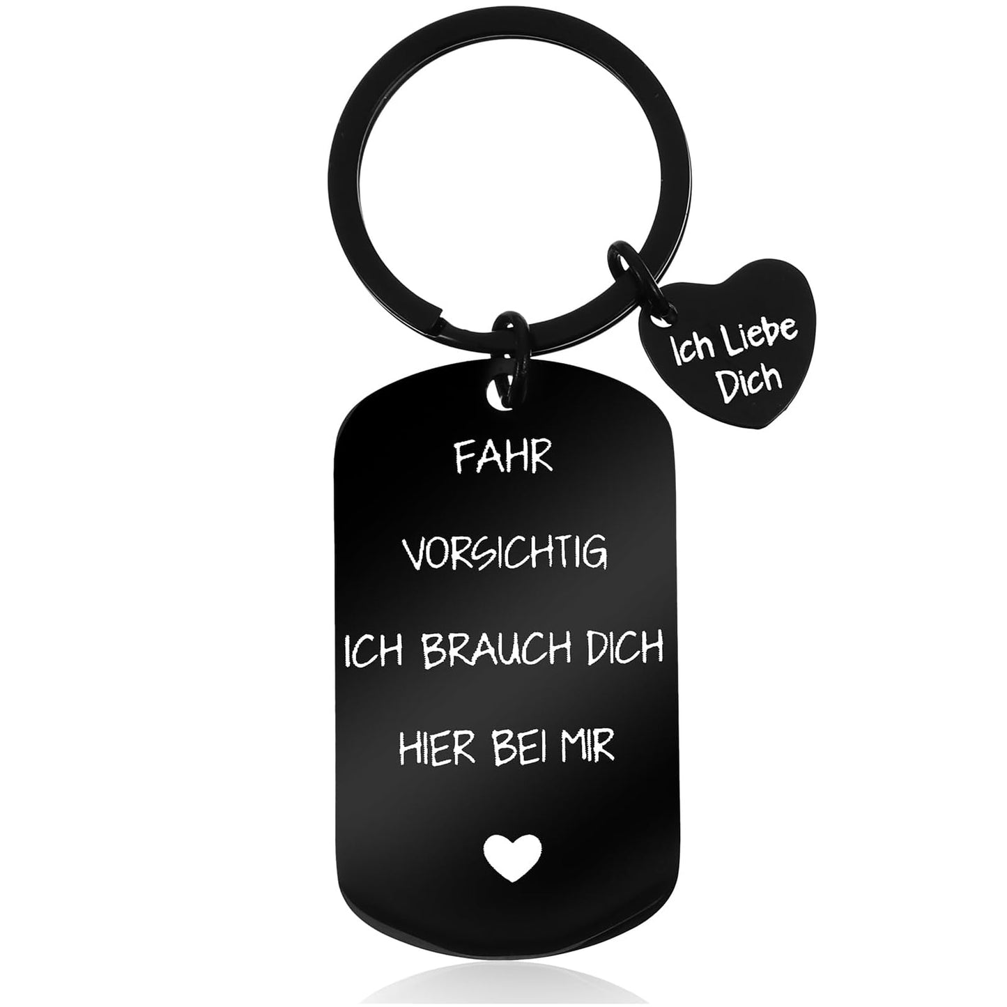 Tyqour Fahr Vorsichtig Keyring Guardian Angel Car Lucky Charm I Love You Stainless Steel Driving Licence Passed Gift Driving Licence Exam for Men Women Him Boyfriend Husband Father Dad