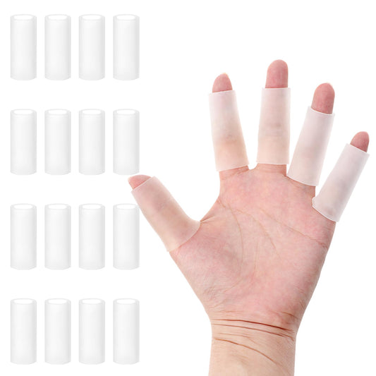 10Pcs Silicone Finger Sleeve Crochet Finger Guard Finger Sleeves Protectors Gel Finger Sleeve Protectors Silicone Finger Sleeve Cushions and Protects Provide Relief for Finger Cracking Corns Blisters