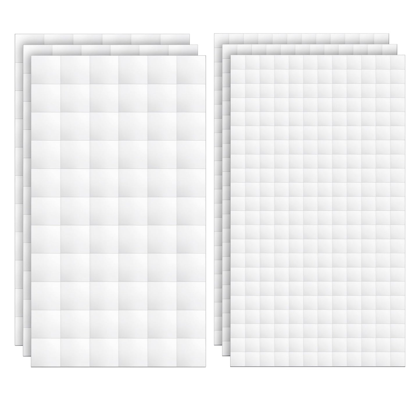 Ymapinc 6 Sheets Foam Adhesive Squares, 990pcs Total Foam Tape Craft Double Sided Precut Squares Strips Foam Tape for DIY Crafts Office Supplies Arts Crafts, 2 Sizes
