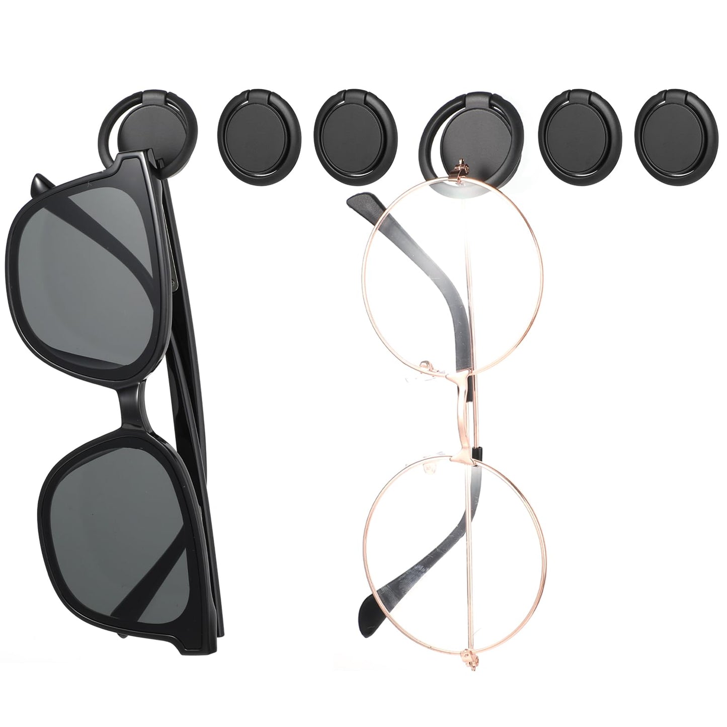 Mabor Pack of 6 Glasses Holder Wall Sunglasses Holder Organiser Wall Sunglasses Stand Organiser Glasses Storage Multiple Glasses Rack Holder Glasses Holder Wall Mounted for Hanging Glasses