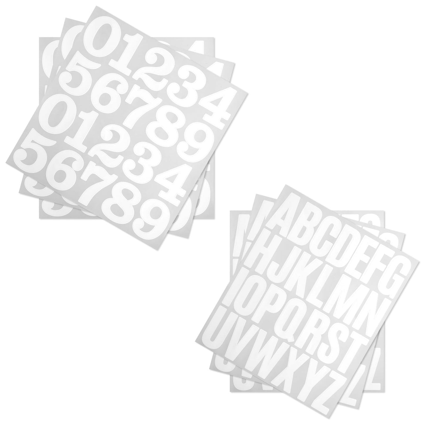 Nogeqi 6 Sheets 138 Mailbox Letters for Outside, 2 Inch Self-Adhesive White Letter Stickers Vinyl Alphabet Numbers for Scrapbook Water Bottles Cup Craft Sign Classroom Address