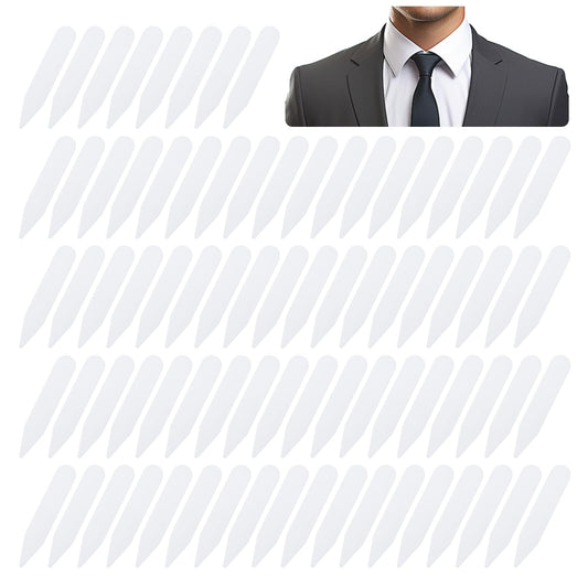 100 PCS Shirt Collar Stiffeners, Collar Stays for Men's Dress Shirts - Plastic Assorted Sizes Dress Shirt Collars Inserts, Waterproof Invisible Shirts Collars Inserts