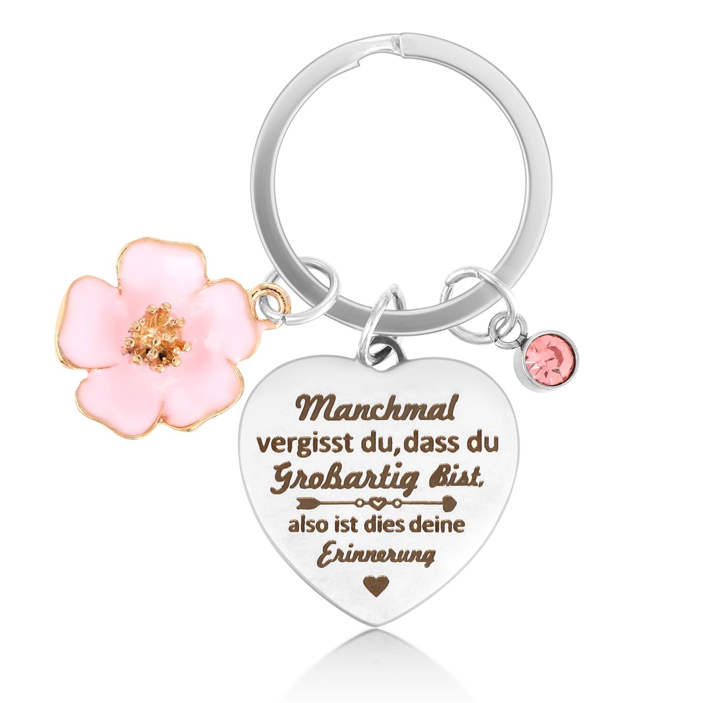 Ouligay Inspirational Keyring Sometimes Forget You That You Great Bist Courage Gift Friends Farewell Gift for Women Colleague Mother Sisters Colleagues Teacher, silver, L