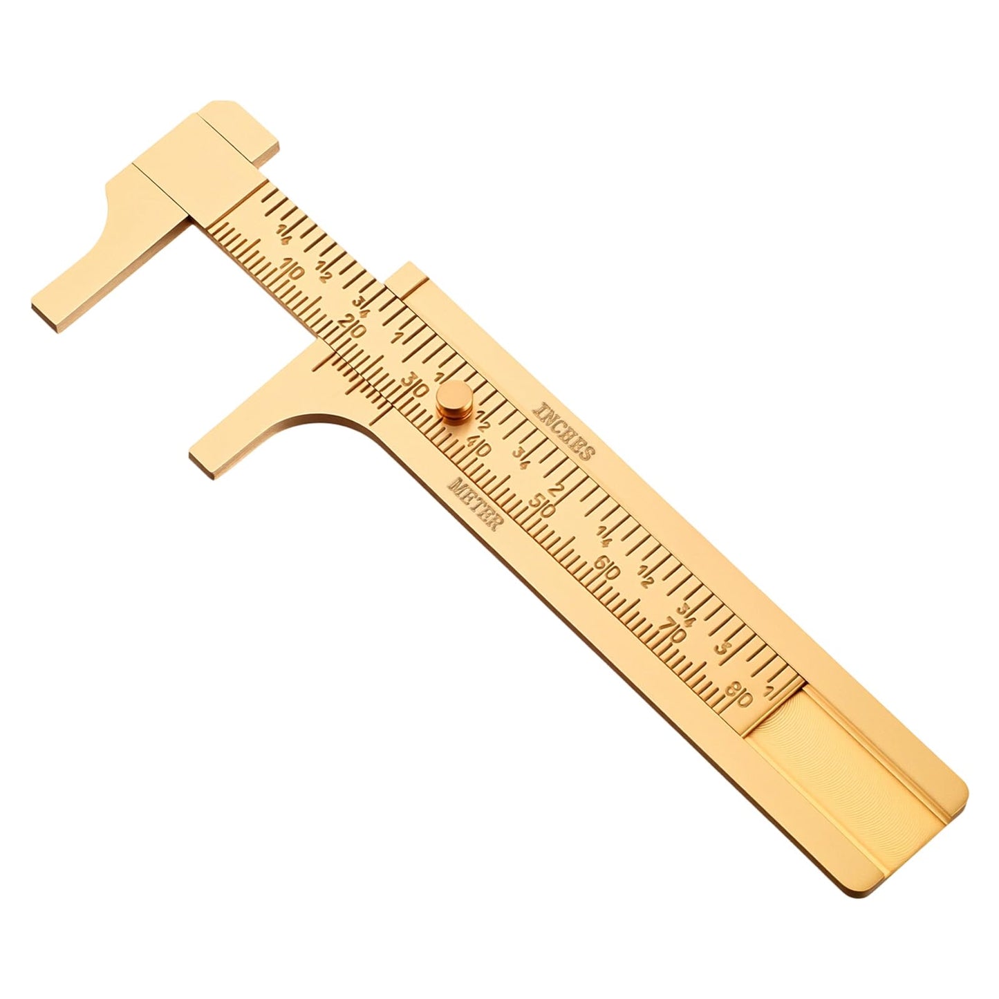 Brass Vernier Caliper Double Scale Sliding Gauge Metal Pocket Ruler