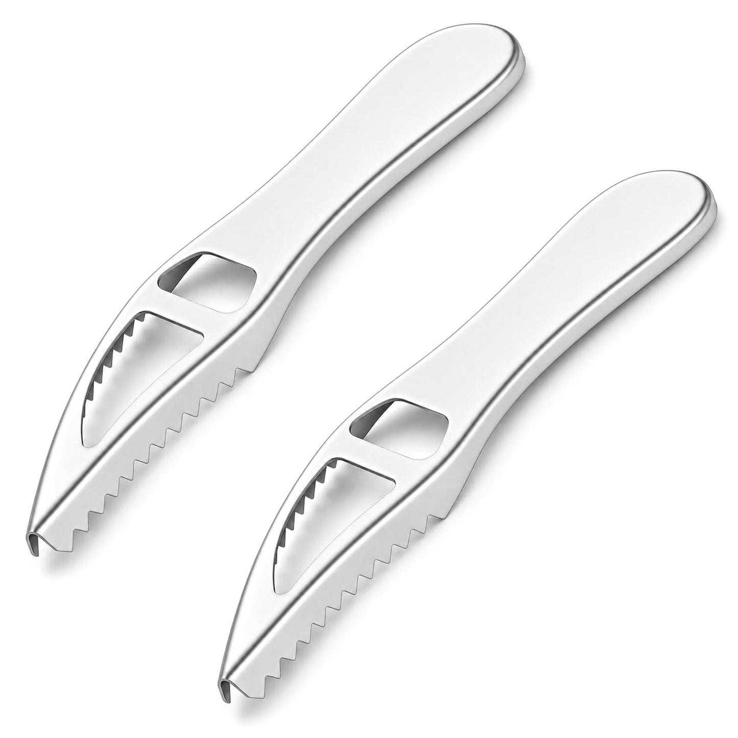2 Pack Silver Fish Scaler Remover Portable Fish Scale Remover Bottle Opener