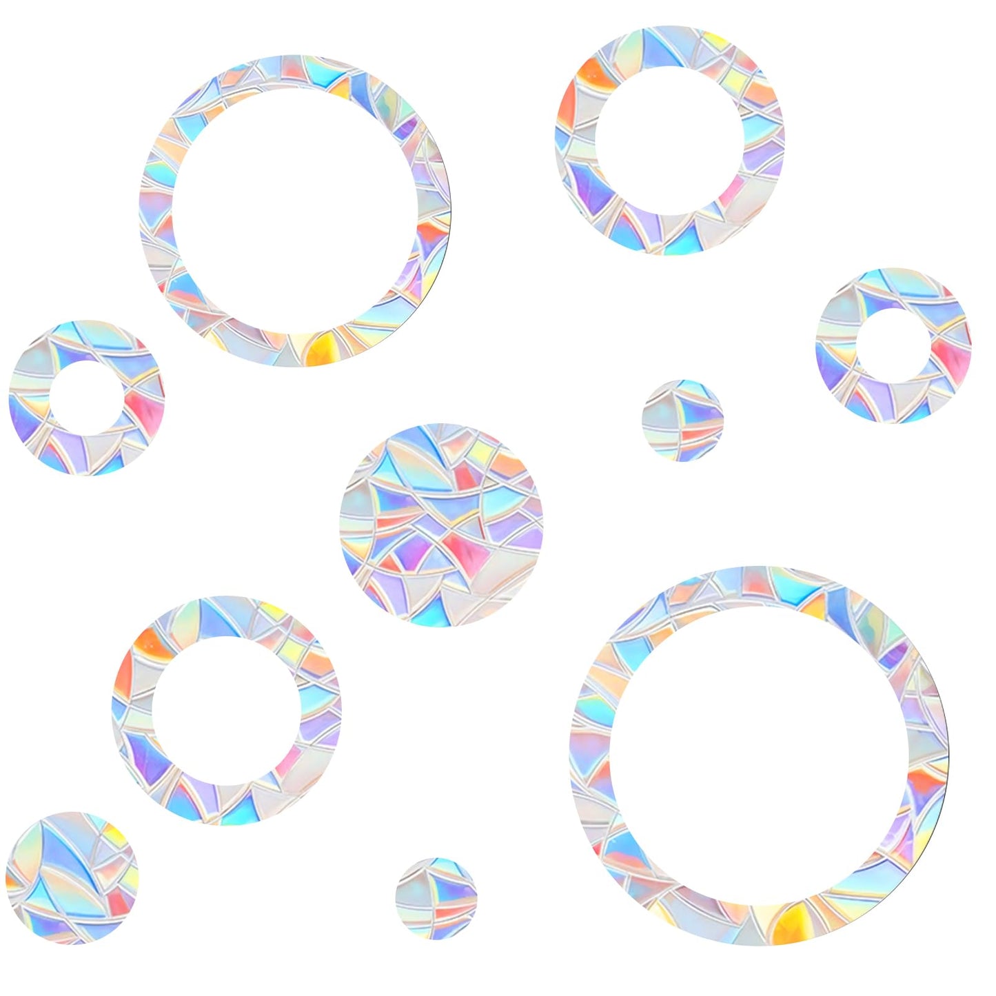 48 Pcs Anti Collision Window Decals for Bird Strikes 3 Sheets of Static Window Clings Circle and Ring Style Stop Birds Flying Into Windows Bird Strike Prevention Glass Door Windows Stickers