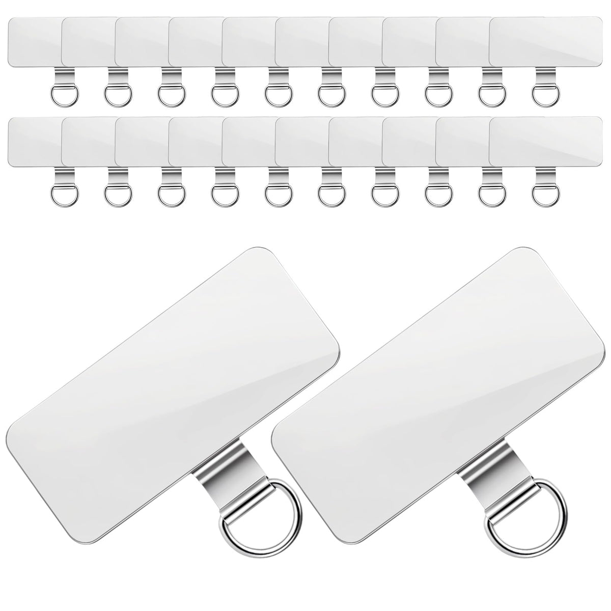 Chsoejuf 20 Pack 0.3mm Ultra Thin Fadeless Stainless Steel Phone Tether Tab