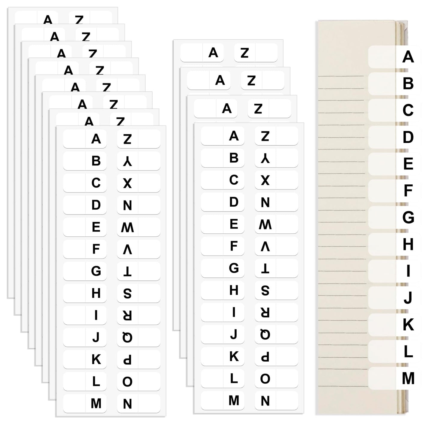 Ymapinc 208Pcs A-Z Alphabet Tabs, ABC Alphabet Stickers, Sticky Letters, Self-Adhesive Index Page Tabs, Book Annotation Tab for Books, Sticky Notebook Tab for Notebooks/Dictionary/Files