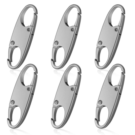 Tyqour 6pcs Small Carabiner Clips, Dual Opening Zipper Locks Anti Theft, Mini Carabiner Clip, Snap Hooks, Anti Theft Zipper Clips for Backpacks Camping Fishing Traveling Outdoor Sports(Gunblack)