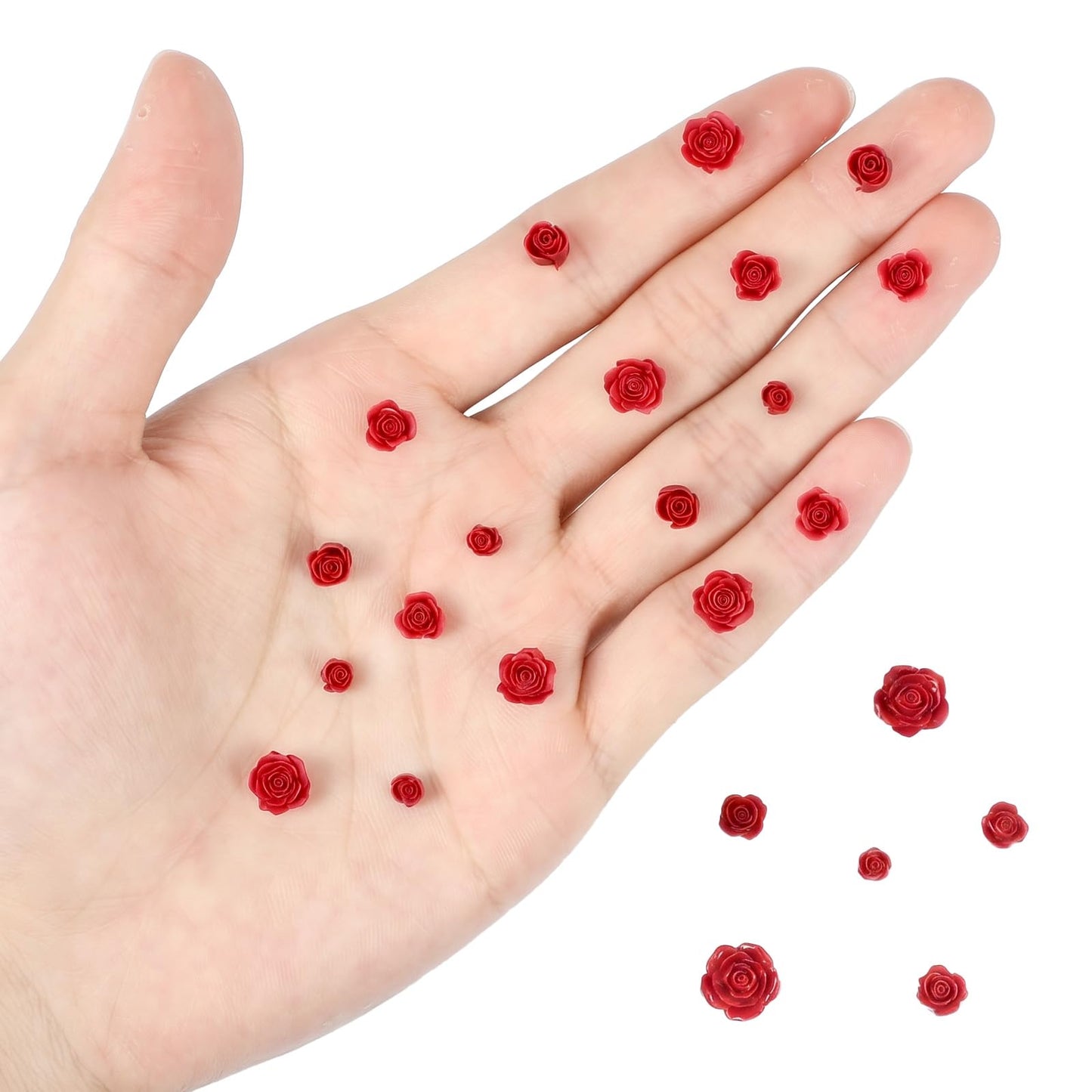 Chsoejuf 100PCS Mini Roses for Crafts Cute Small Soft Resin Flowers