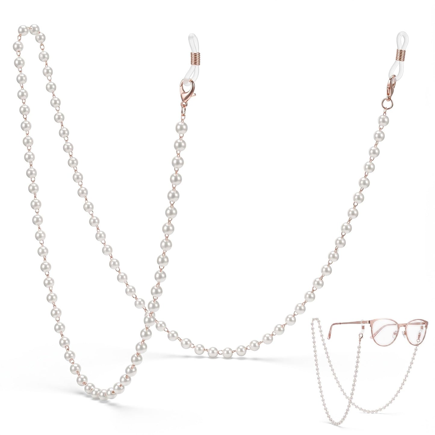 Ymapinc Pearl Glasses Chain for Women Elegant Beads Glasses Chain Sunglasses Strap Perfect for Reading, Also a Great Birthday Gift for Women