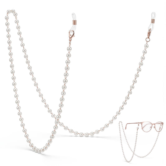 Ymapinc Pearl Glasses Chain for Women Elegant Beads Glasses Chain Sunglasses Strap Perfect for Reading, Also a Great Birthday Gift for Women