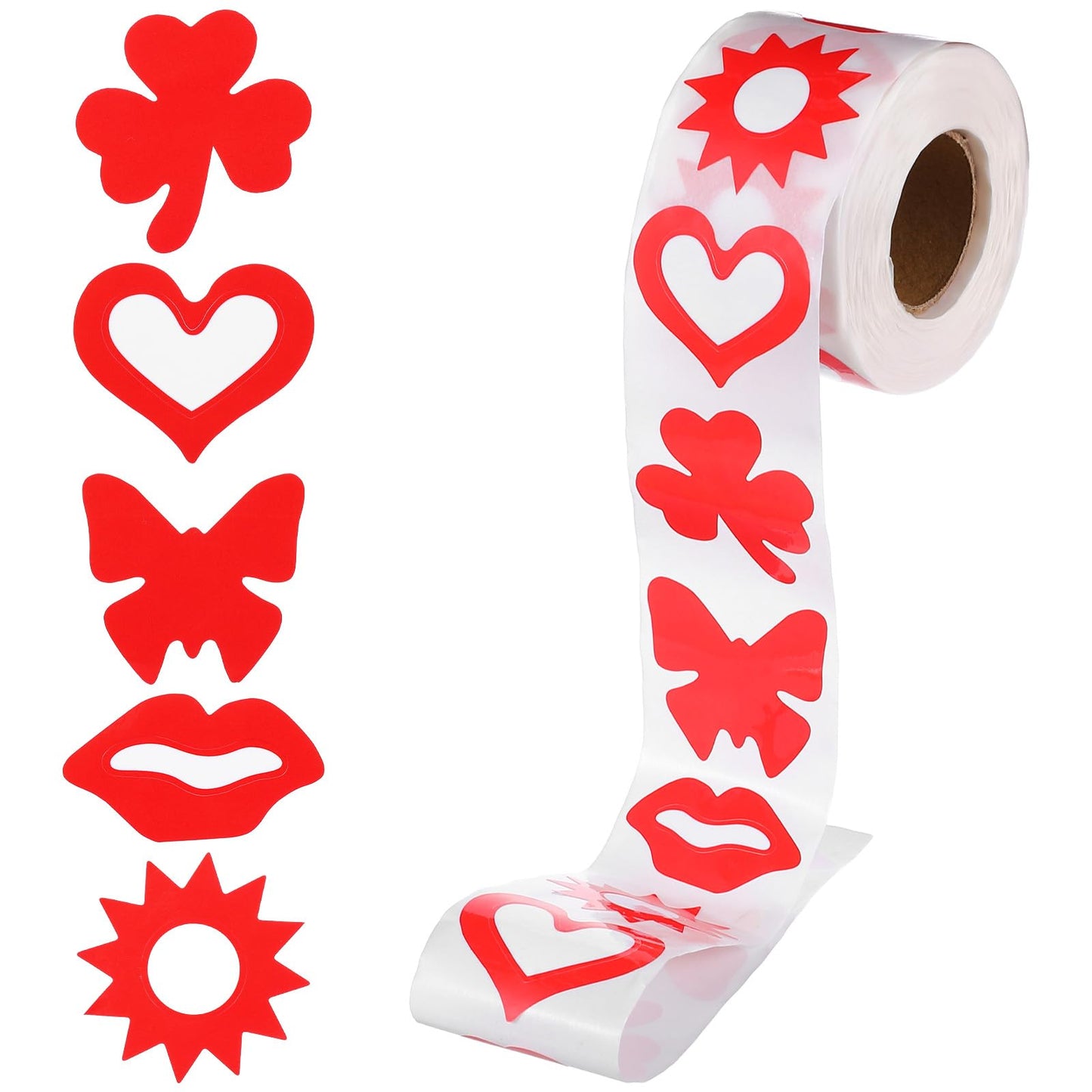 500 Pcs Tanning Stickers for Body Self Adhesive Removable Tanning Lip Stickers Heart Lips Butterfly Summer Beach Face Body Accessories Red Perforated Kisses Sticker Hawaiian Sunbathing Sticker Woman