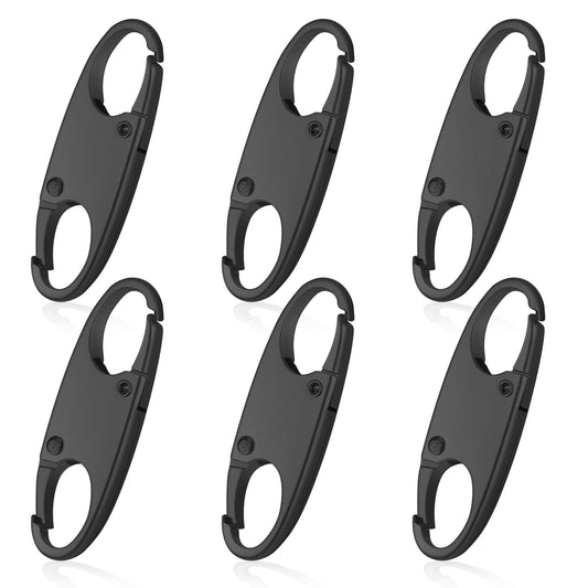 Tyqour 6pcs Small Mini Carabiner Clip, Zipper Locks Anti Theft, Dual Opening Replacement Zipper Pull, S Biner Clip for Backpacks Camping Fishing Traveling Outdoor Sports