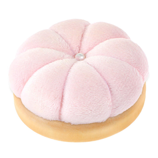 1 PCS Sewing Pin Cushion Wooden Base Needle Pincushions Round Sewing Pincushions Cute Pin Cushion Japanese Style Pin Cushions for Sewing Quilting Needlework DIY Crafts (Pink)